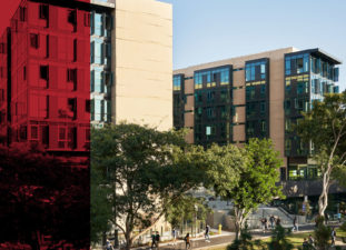 View of both residential towers