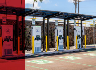 Electric vehicle charging stations installed by Sustainability Partners in Lahaina, Maui, providing resilient and accessible charging infrastructure for residents and visitors.