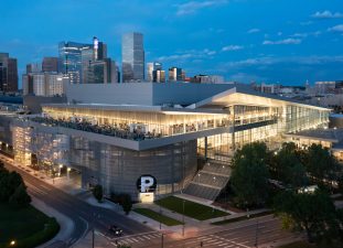 Colorado Convention Center Expansion Exterior Image at Night