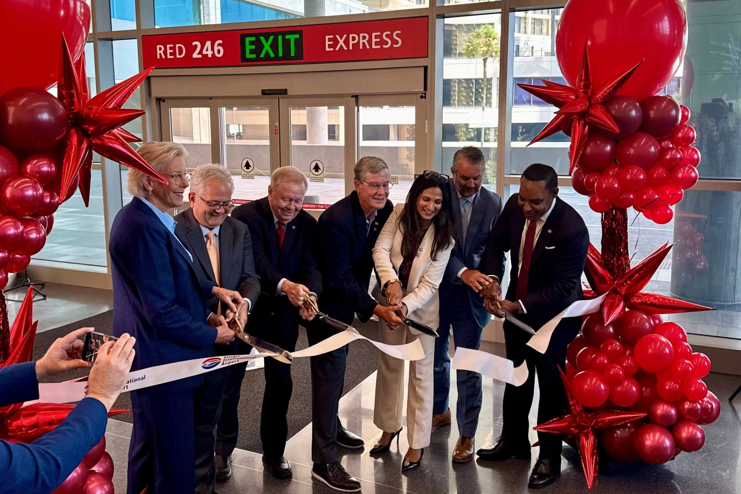 Ribbon cutting ceremony in action