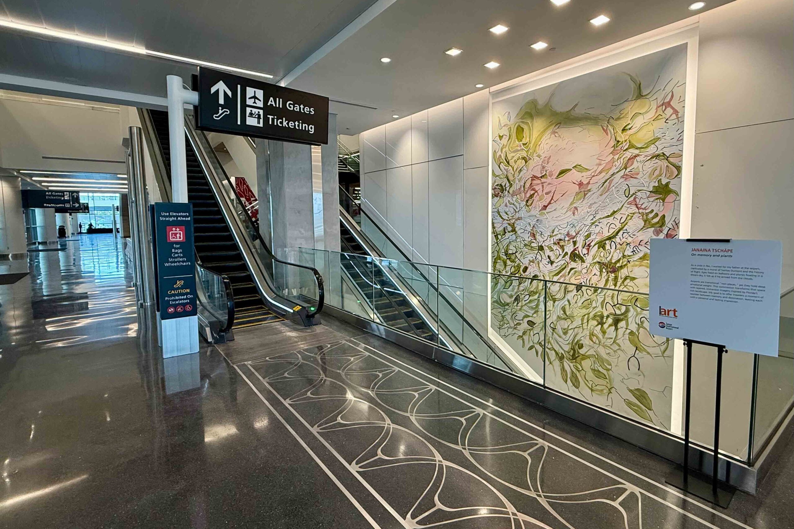 Escalators from the Red Express Curbsides at Tampa International Airport