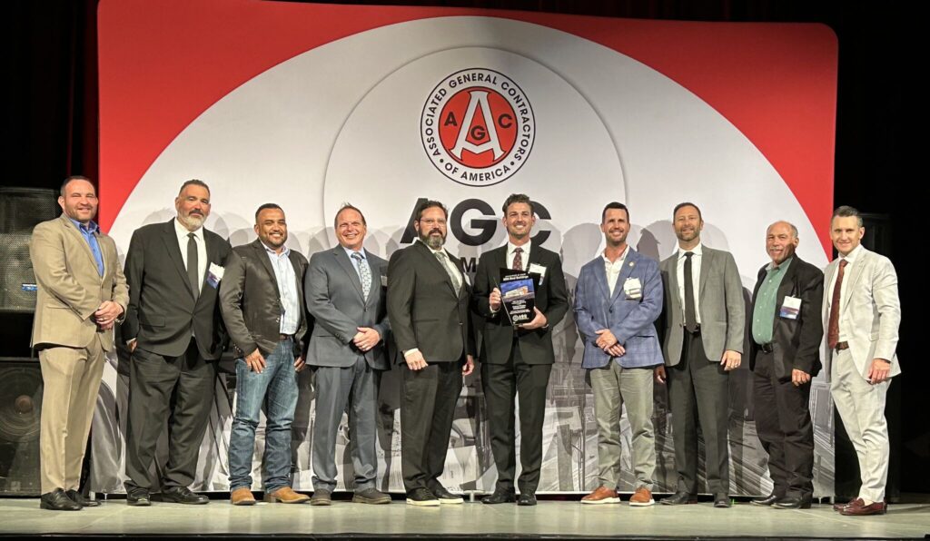 Group photo on stage at the award ceremony 