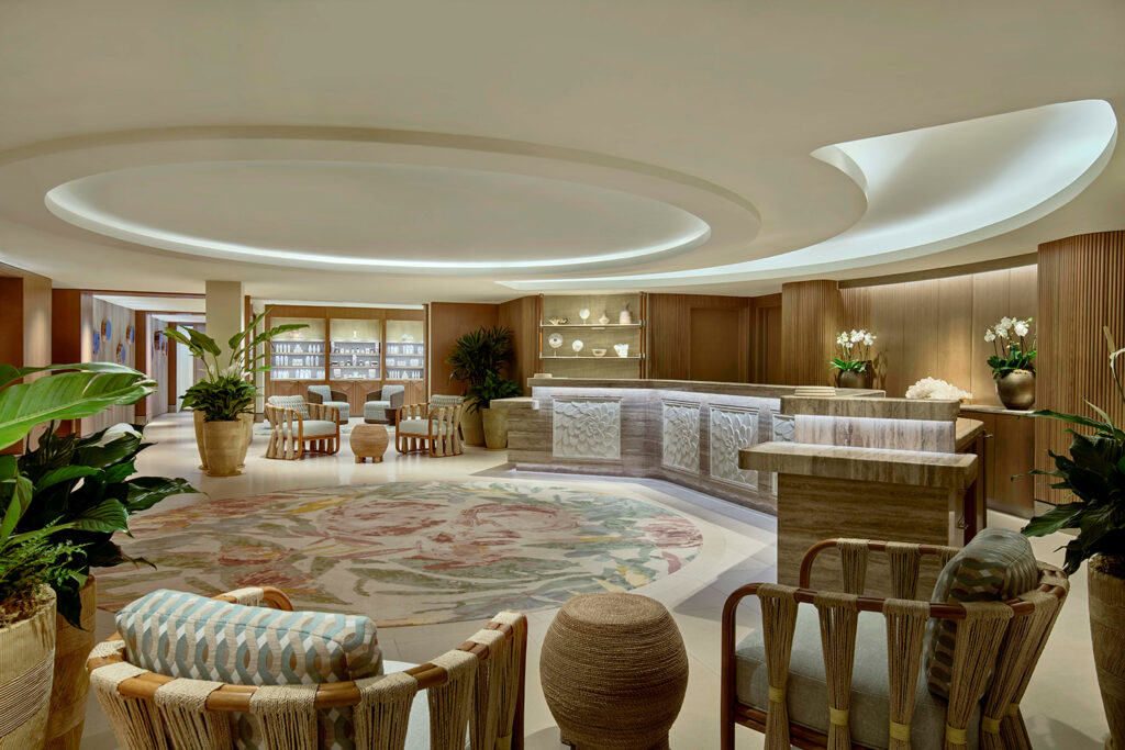 Inside the lobby of the Grand Wailea Resort Spa Renovation