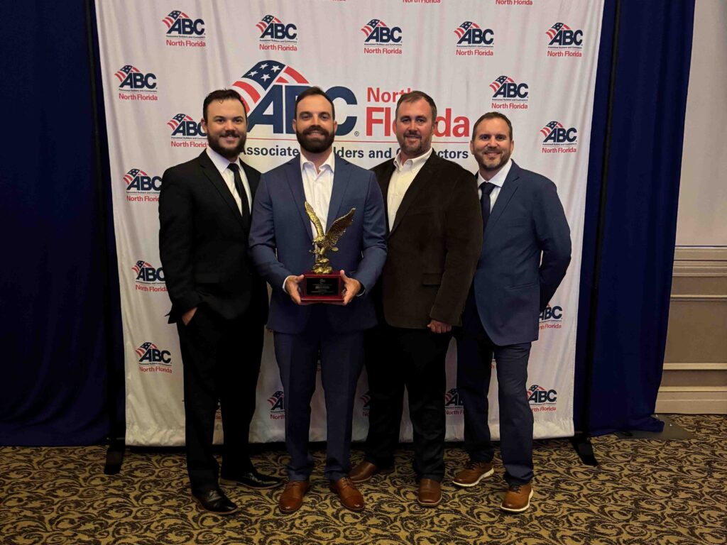 Group picture of team winning project award 