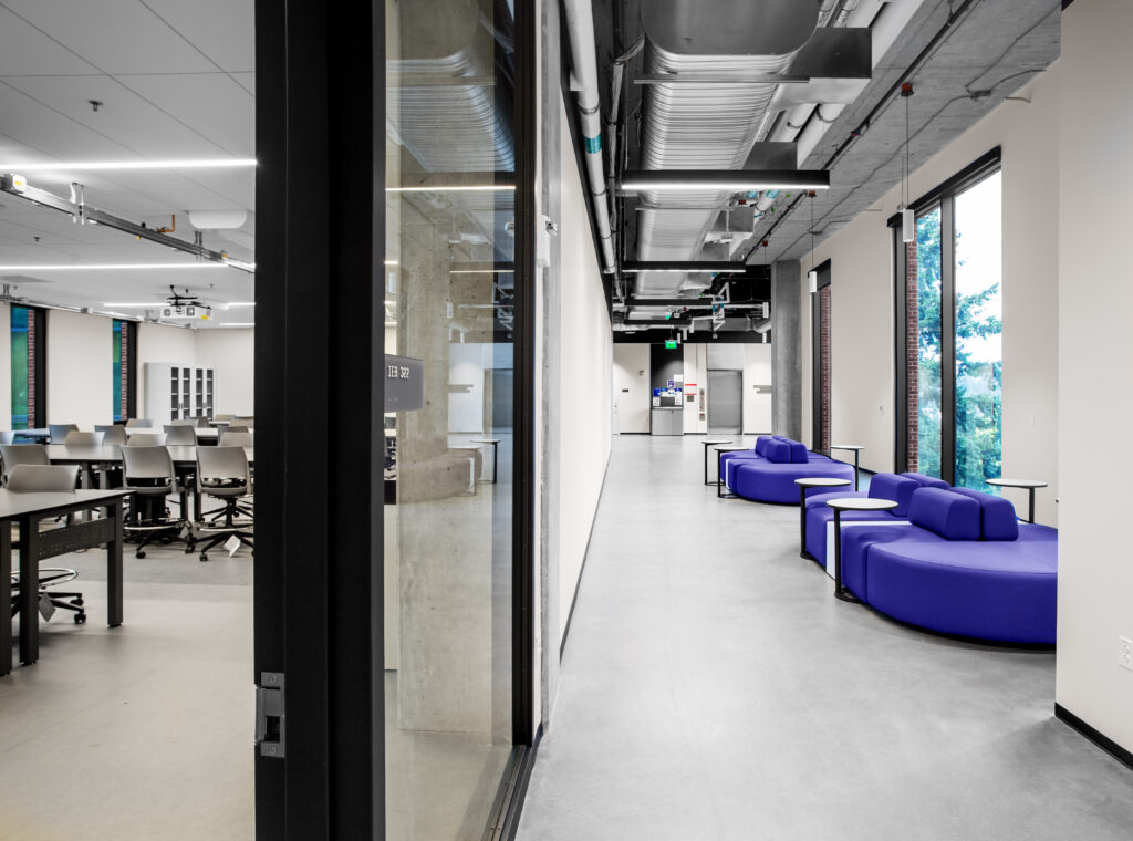 University of Washington Interdisciplinary Engineering Building's Classroom Hallway View. 