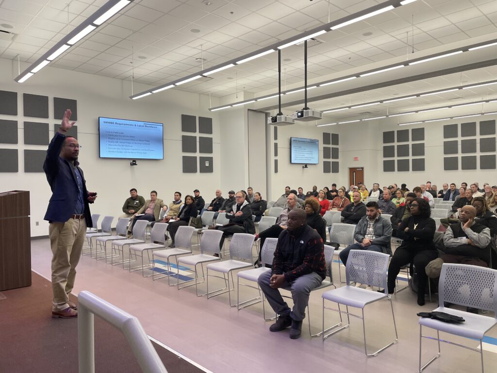Regional Director of Supplier Diversity, James Harper, leading an outreach event at BNA.