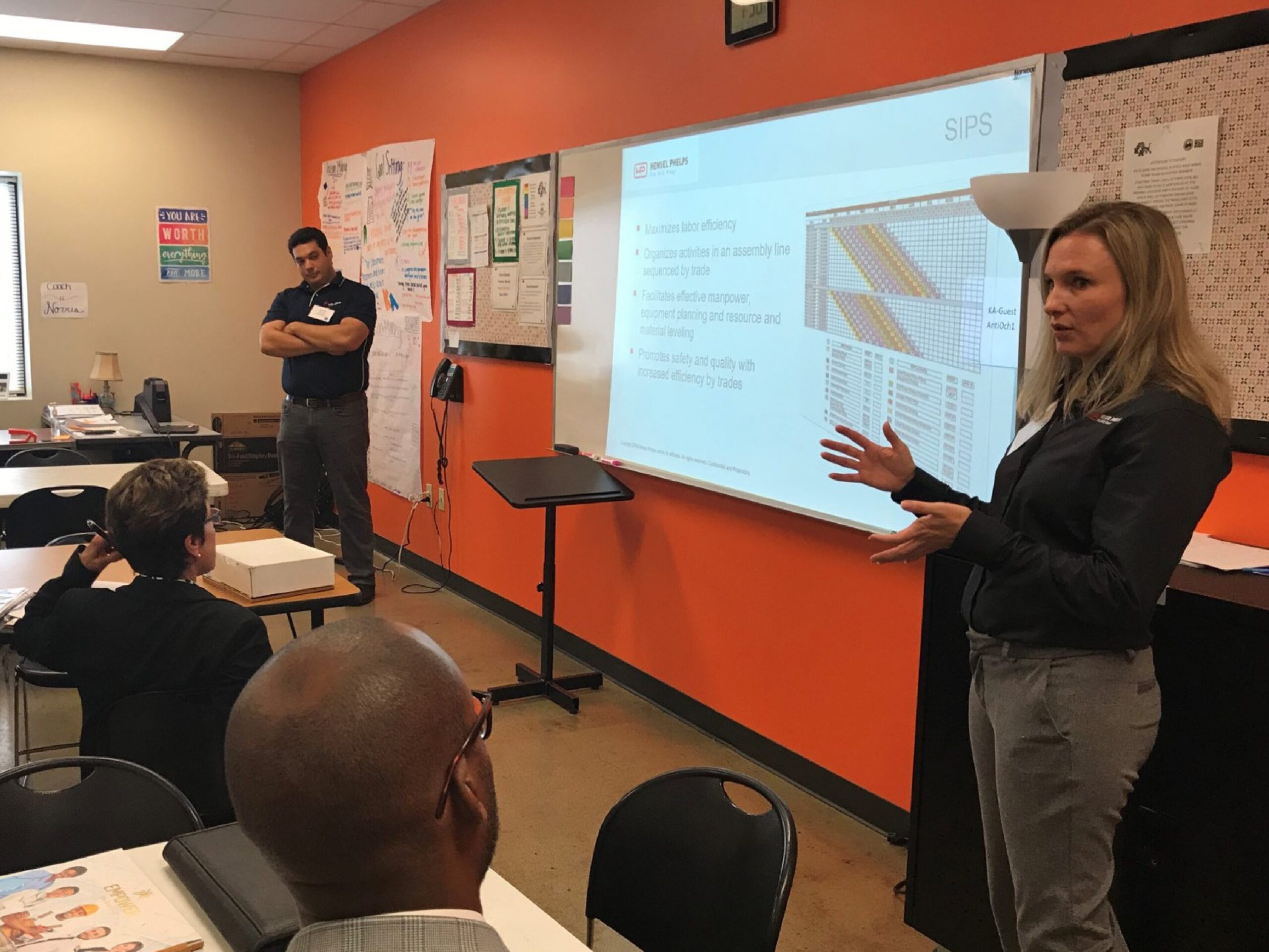 Operations manager JoAnna Yates gives presentation to local partners.