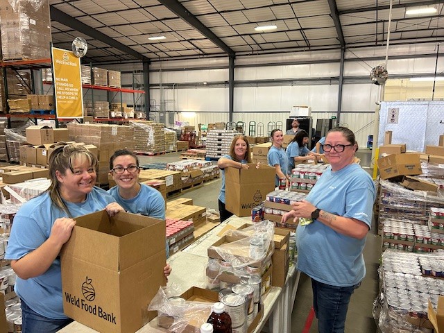 Hensel Phelps employees supporting Weld County Food Bank. 