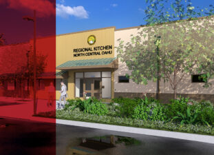 Rendering of Oahu Regional Kitchen right view of building
