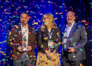 DBIA WPR Project of the Year Award Winners with confetti