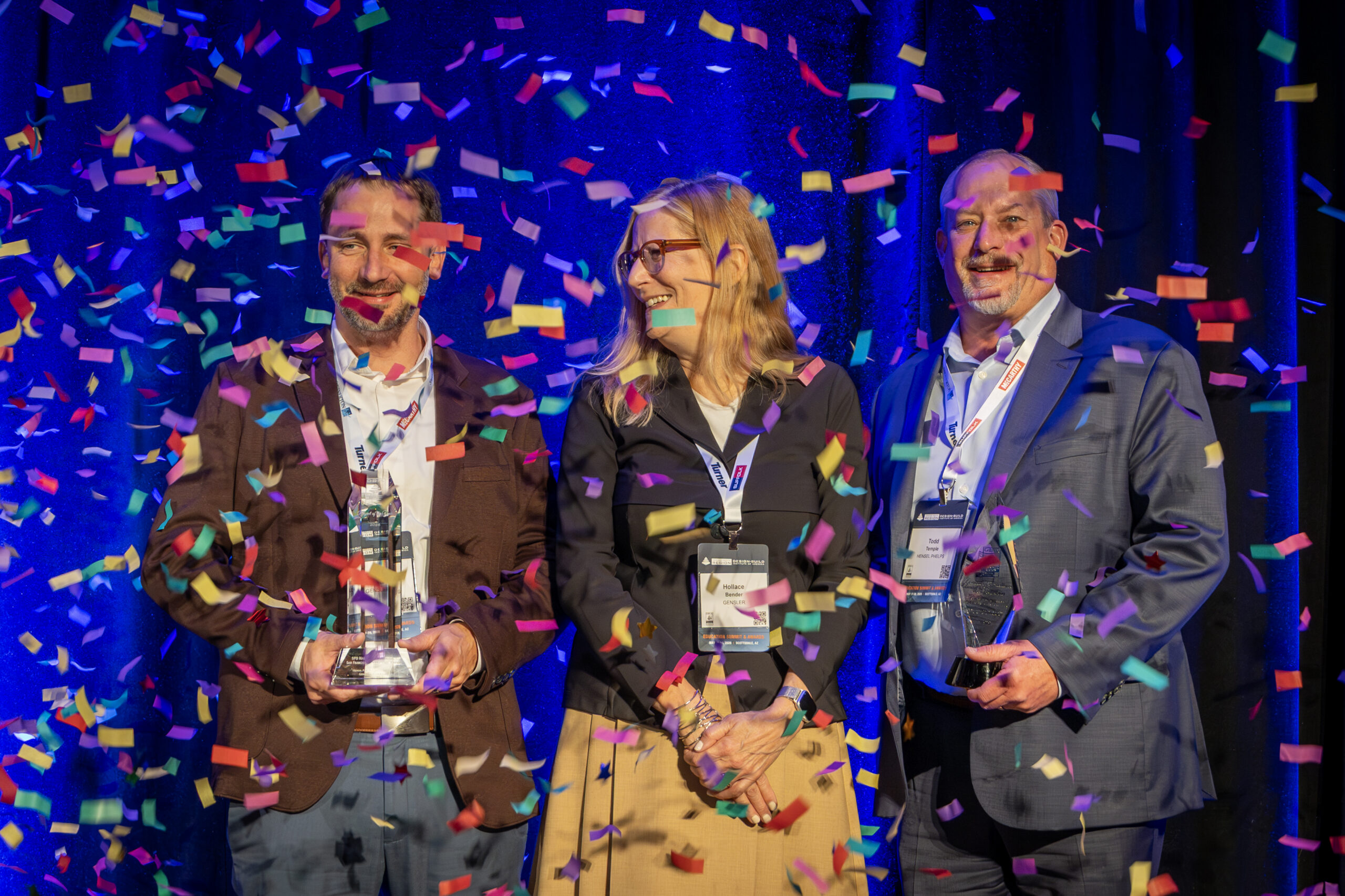DBIA WPR Project of the Year Award Winners with confetti