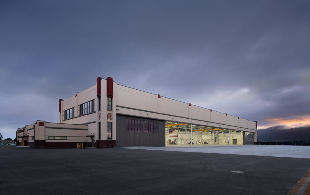 Designed to support aircraft maintenance and mission readiness, the Aircraft Maintenance Hangar provides specialized space for Black Hawk helicopters along with mission-support facilities and operational resources.