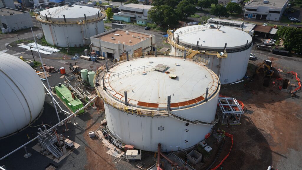 Anaerobic digesters at Honouliuli Wastewater Treatment Plant