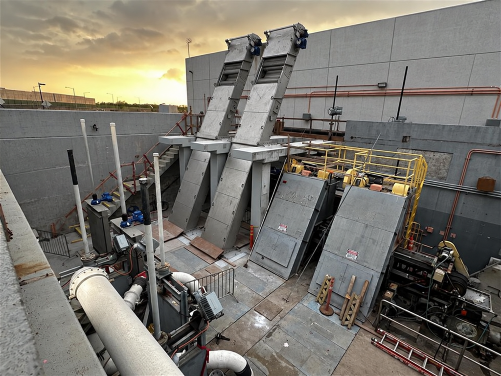 The influent screening facility at Honouliuli Wastewater Treatment Plant